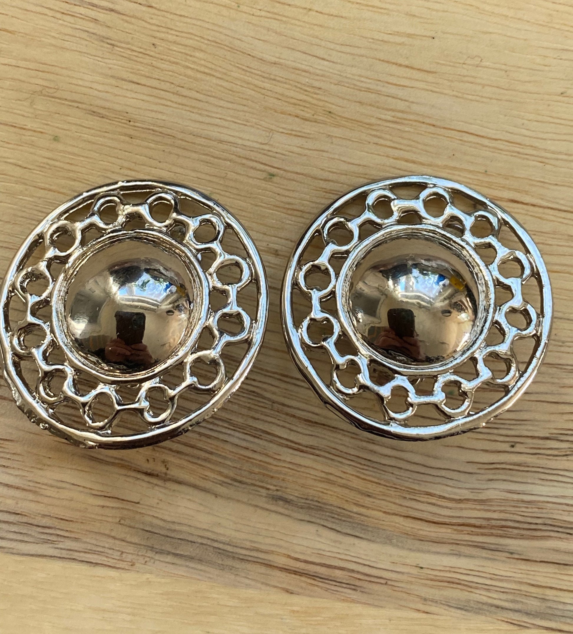 silver coloured clip on earrings