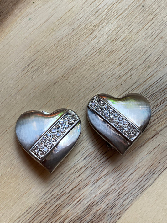 silver coloured clip on earrings