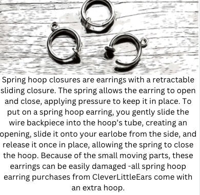 Tiny dangling bumblebee clip on spring hoop earrings