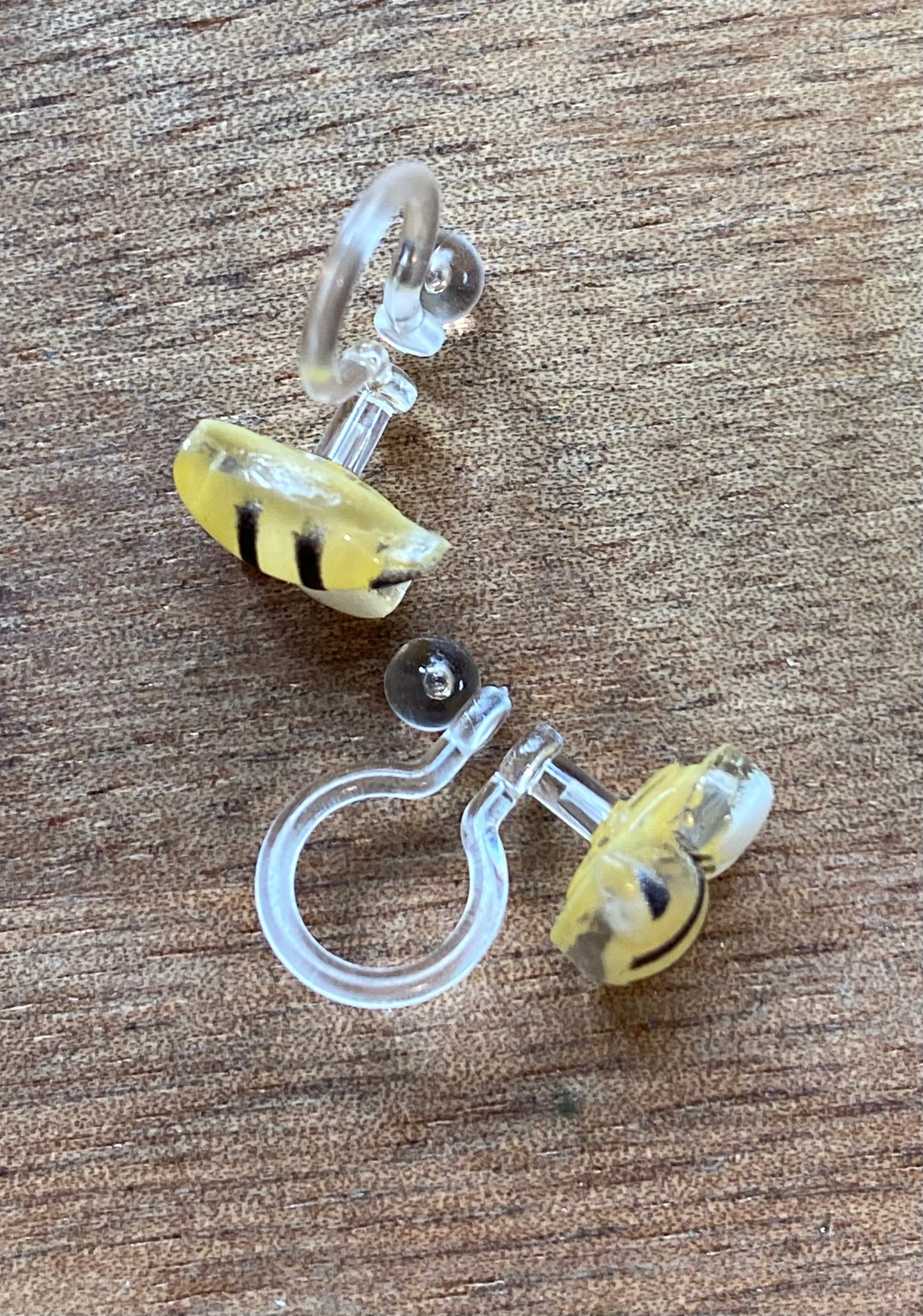 Tiniest bumblebee invisible clip on earrings