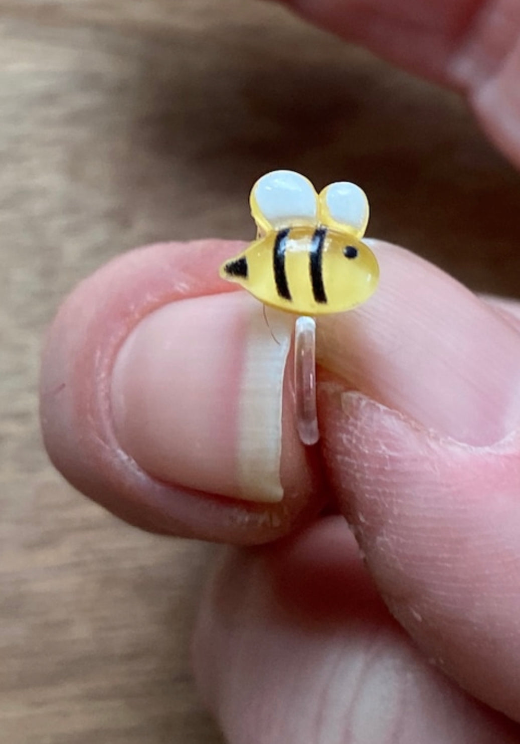 Tiniest bumblebee invisible clip on earrings